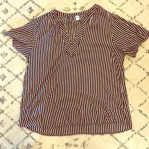 Black and white striped blouse